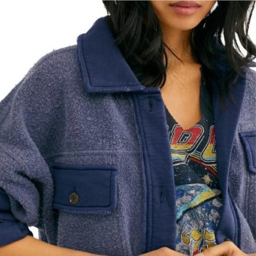 Free People Ruby Washed Indigo Shacket - image 3